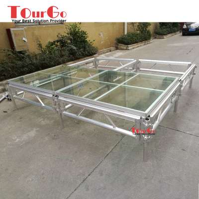 Swimming Pool Portable Glass Stage Transparent Aluminum Stage Platform for Wedding