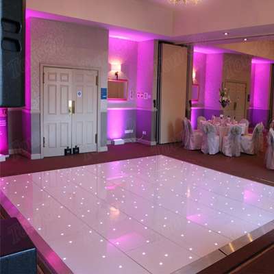 White Starlit 28ft x 28ft LED Dance Floor For Wedding Party Decoration