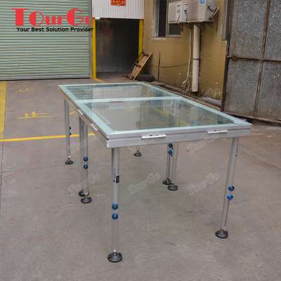 Aluminum Tempered Glass Stage 1.22*1.22m For Swimming Pool Event